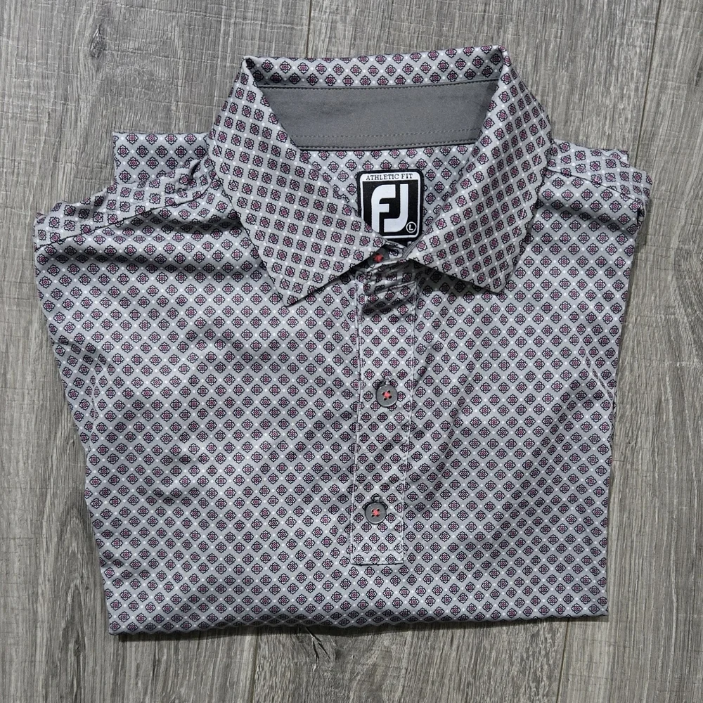 FootJoy: Gray Patterned Men's Polo Shirt